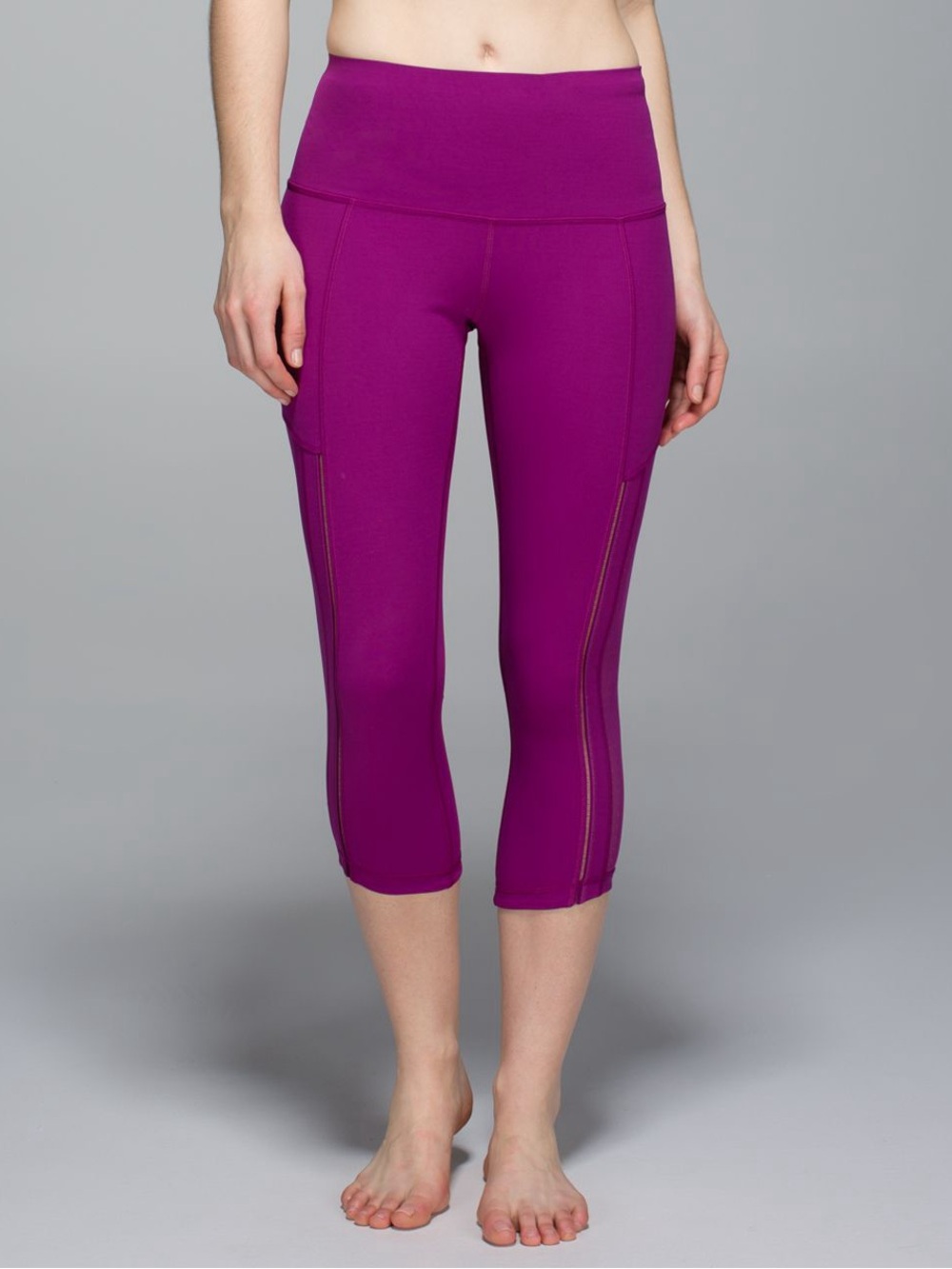 Lululemon Hot To Street Crop Regal Plum Size 10 Mesh Panel Crops